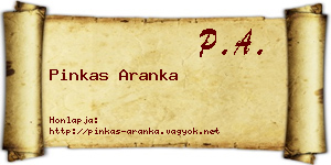 Pinkas Aranka névjegykártya